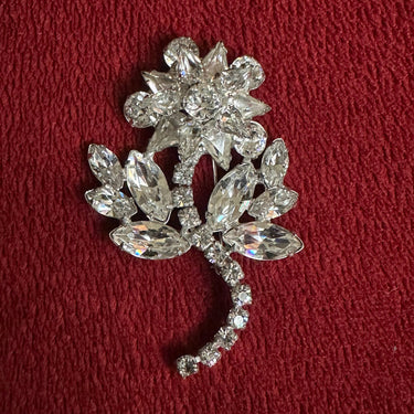 Weiss Rhinestone Flower Brooch Bloomers and Frocks